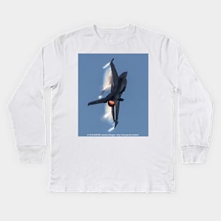 F-16C Viper Afterburner Climb with Vapor Kids Long Sleeve T-Shirt